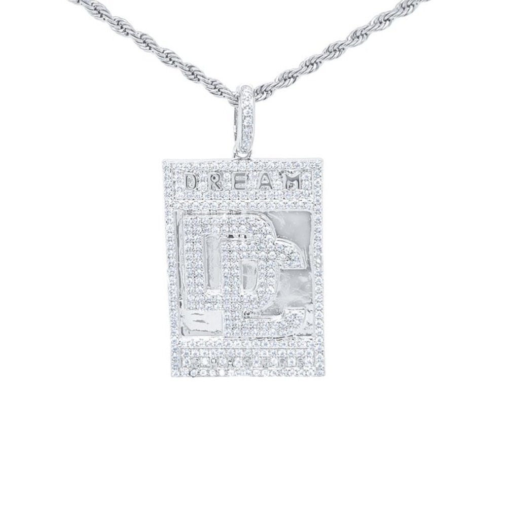 Fully Iced Out 14k Dream Chaser Pendant w/ Chain